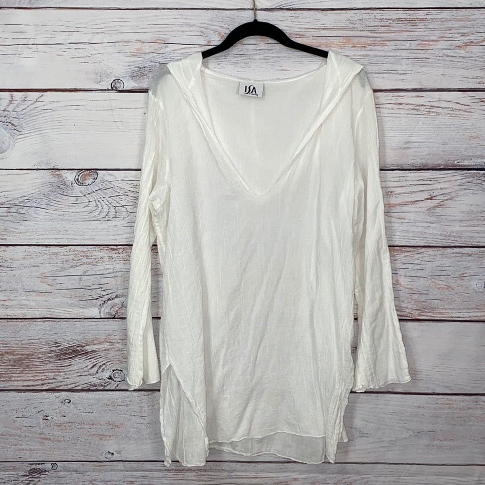 ISA Light Weight V Neck Top Coverup with Hood XL